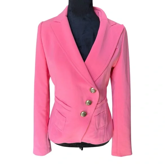 Smythe Wrap Pink Tailored Blazer with Textured Fabric Size 8 (Medium) - Picture 4 of 9